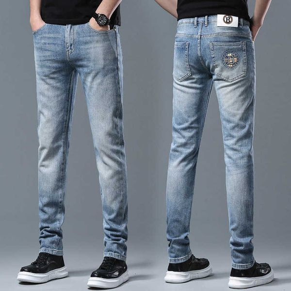 men's jeans designer 2023 spring fashion brand tb slim fit casual stretch small straight pants z2l8, Blue
men's jeans designer 2023 spring fashion brand tb slim fit casual stretch small straight pants z2l8, Blue