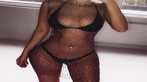 women crystal rhinestone mesh dress summer lace fishnet bikini cover up beach see through swimsuit swimwear 3230730
women crystal rhinestone mesh dress summer lace fishnet bikini cover up beach see through swimsuit swimwear 3230730