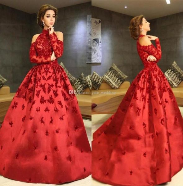 luxury red myriam fares evening dresses high neck halter long sleeves appliques beaded satin ball gown celebrity dresses formal pr5732310, Black;red
luxury red myriam fares evening dresses high neck halter long sleeves appliques beaded satin ball gown celebrity dresses formal pr5732310, Black;red