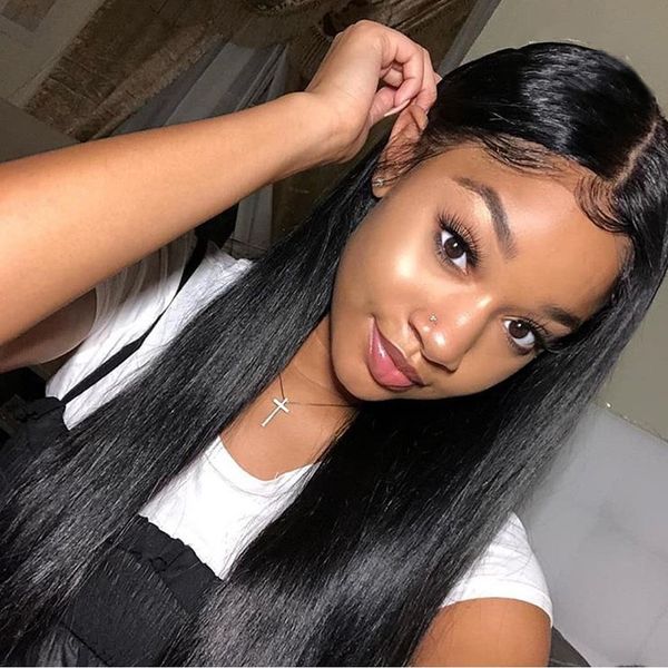 13x4 lace front human hair wigs4x4 lace closure human hair wigs remy straight natural color pre pluked for black women, Black;brown
13x4 lace front human hair wigs4x4 lace closure human hair wigs remy straight natural color pre pluked for black women, Black;brown