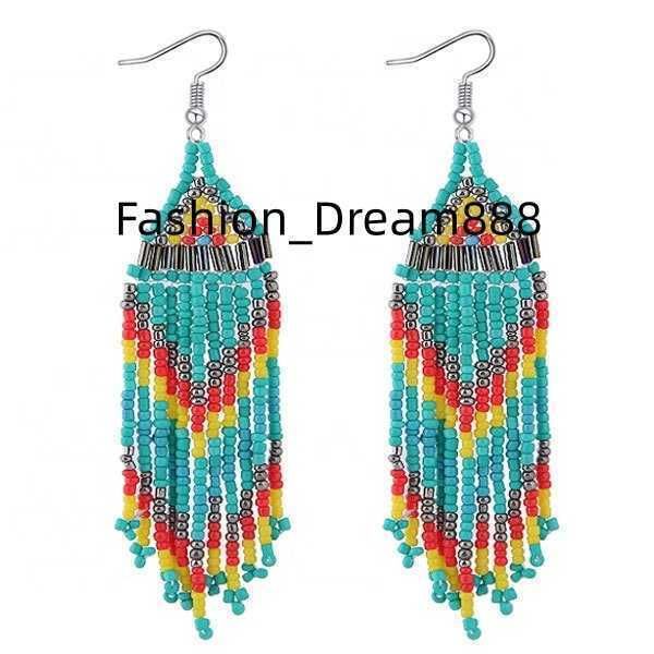 royalbeier navajo indian oversized handmade seed beaded long drop dangle tassel earrings for women ladies, Silver
royalbeier navajo indian oversized handmade seed beaded long drop dangle tassel earrings for women ladies, Silver