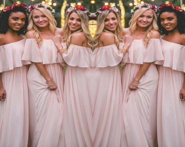 latest blush pink bohemianstyle bridesmaid dresses ruched off shoulder chiffon long prom dresses pretty party dress fo4899521, Blue;red
latest blush pink bohemianstyle bridesmaid dresses ruched off shoulder chiffon long prom dresses pretty party dress fo4899521, Blue;red