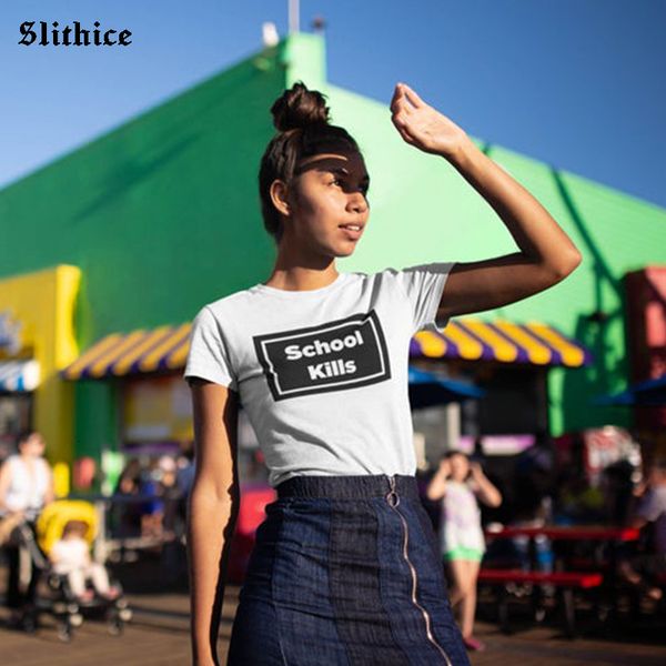 women s t shirt school kills aesthetic t shirt summer clothes letter print graphic t shirt lady ropa de mujer 230628, White
women s t shirt school kills aesthetic t shirt summer clothes letter print graphic t shirt lady ropa de mujer 230628, White