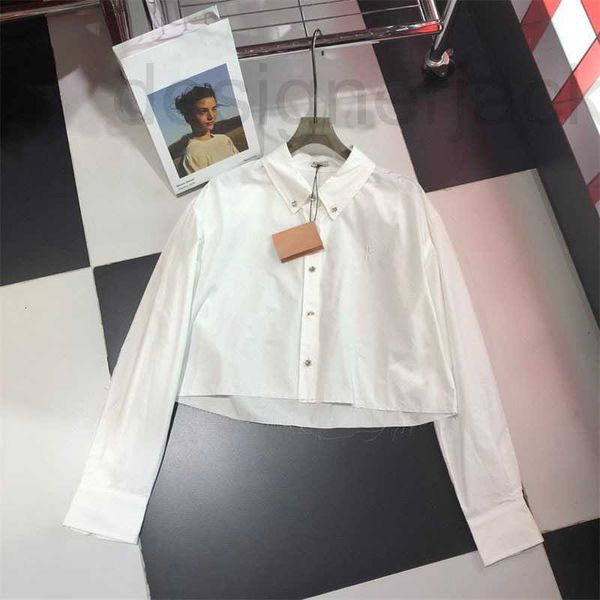 women's blouses & shirts designer summer new girls' style simple stylish versatile embroidery letter flower diamond button short s, White
women's blouses & shirts designer summer new girls' style simple stylish versatile embroidery letter flower diamond button short s, White