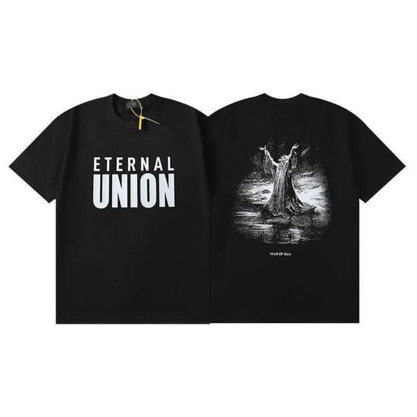 2023 high street new half sleeve letter statue printed short sleeve t-shirt for men and women trend, White;black
2023 high street new half sleeve letter statue printed short sleeve t-shirt for men and women trend, White;black