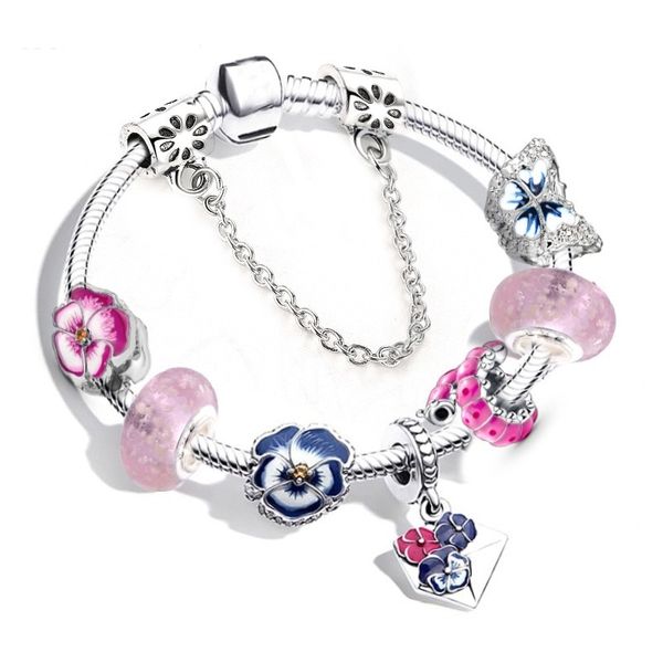 fashion 925 sterling silver pansy tricolor pink murano lampwork glass & european charm beads dangle fits pandora charm bracelets & necklace, Golden;silver
fashion 925 sterling silver pansy tricolor pink murano lampwork glass & european charm beads dangle fits pandora charm bracelets & necklace, Golden;silver