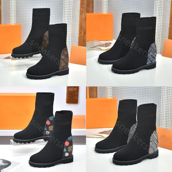 new knitted socks boots women boots fashion knitted elastic boot designer letter flat shoes size 35-42 with box, Black
new knitted socks boots women boots fashion knitted elastic boot designer letter flat shoes size 35-42 with box, Black