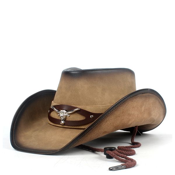 cloches leather cowboy hat women men western sombrero hombre hat pamama windproof rope jazz hat 230627, Blue;gray
cloches leather cowboy hat women men western sombrero hombre hat pamama windproof rope jazz hat 230627, Blue;gray