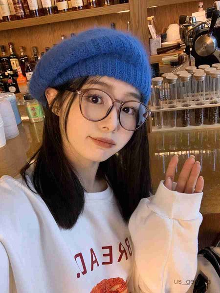 caps women's rabbit hats autumn winter thick warm knitted caps artist painter hats girls female beanies cap r230628, Blue;gray
caps women's rabbit hats autumn winter thick warm knitted caps artist painter hats girls female beanies cap r230628, Blue;gray