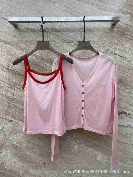women's knits & tees designer 23 spring/summer new contrast embroidery letter decoration tencel long sleeve tank set two piece 2hu4, White
women's knits & tees designer 23 spring/summer new contrast embroidery letter decoration tencel long sleeve tank set two piece 2hu4, White