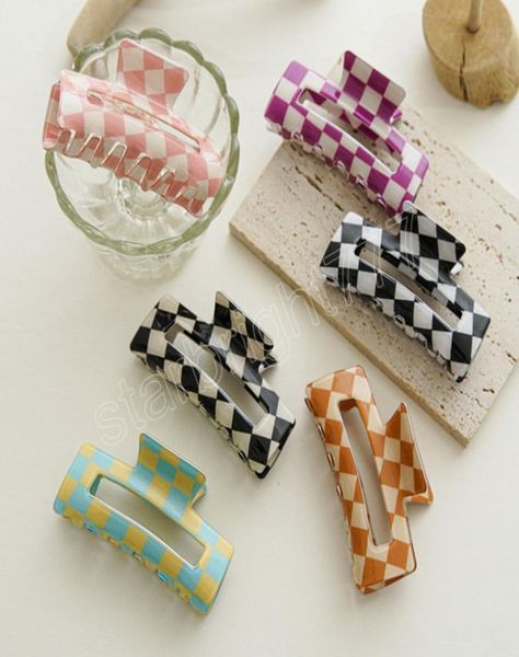 stylish checkerboard grab hair clip hair accessories for women acrylic colorful plaid hairpin clip head accessories5708661, Slivery;white
stylish checkerboard grab hair clip hair accessories for women acrylic colorful plaid hairpin clip head accessories5708661, Slivery;white