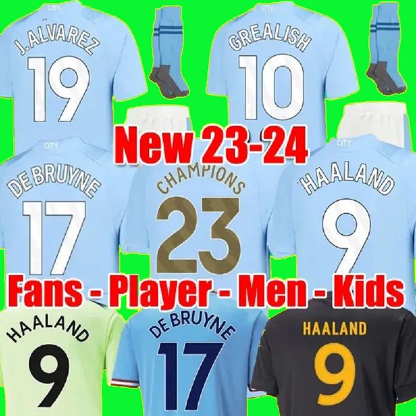 22 23 24 haaland soccer jerseys grealish sterling mans cities mahrez fans player version de bruyne foden 2023 2024 football shirt kids kit, Black;yellow
22 23 24 haaland soccer jerseys grealish sterling mans cities mahrez fans player version de bruyne foden 2023 2024 football shirt kids kit, Black;yellow