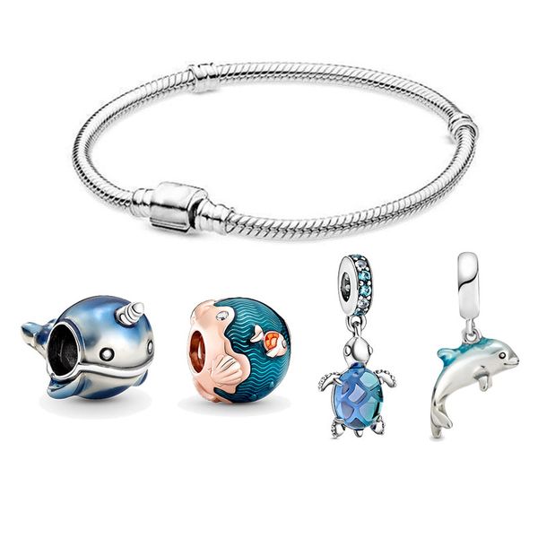 s925 charms bracelet for women party designer fashion jewelry dolphin shell pendant diy fit pandora bracelet set with original box, Golden;silver
s925 charms bracelet for women party designer fashion jewelry dolphin shell pendant diy fit pandora bracelet set with original box, Golden;silver