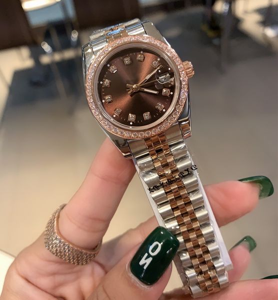 women's 31mm diamond bezel women's watch automatic mechanical movement stainless steel strap watches, Slivery;brown
women's 31mm diamond bezel women's watch automatic mechanical movement stainless steel strap watches, Slivery;brown