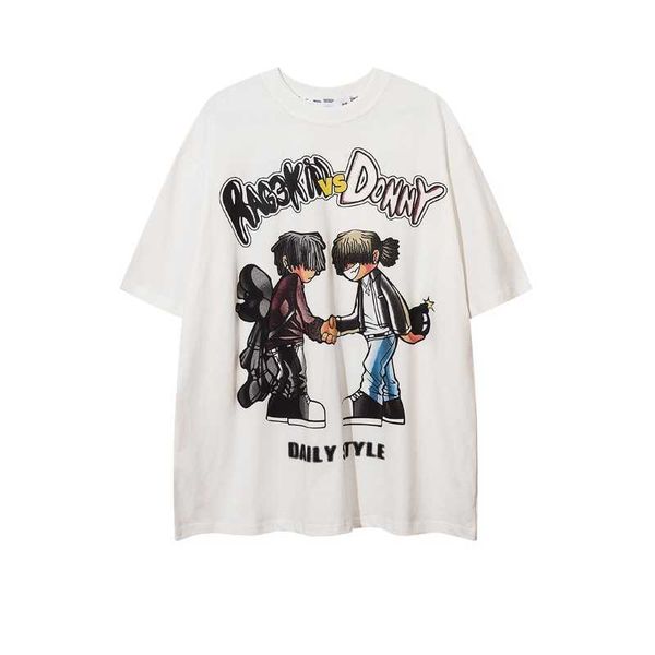 and american european trendy t-shirts for boys, loose and versatile in summer, short sleeved design, niche ins trendy american clothes stus, White;black
and american european trendy t-shirts for boys, loose and versatile in summer, short sleeved design, niche ins trendy american clothes stus, White;black