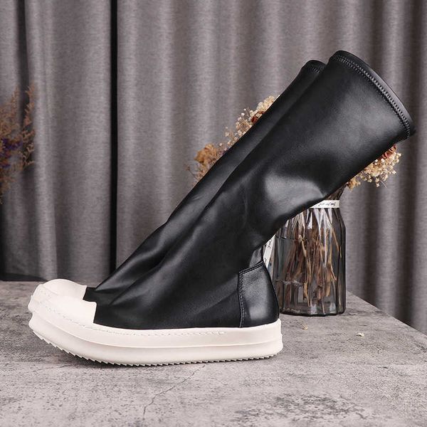 elasticity women's rick boots male sneakers high street luxury slip-on high-boot owens mid-calf women's sports shoes, Black
elasticity women's rick boots male sneakers high street luxury slip-on high-boot owens mid-calf women's sports shoes, Black