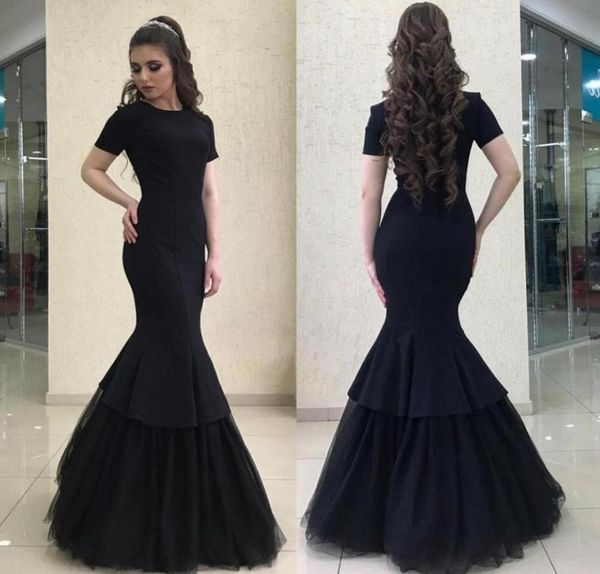 arabic black short sleeve mermaid evening dresses oneck long evening party gowns tulle skirt african prom dresses9109668, Black;red
arabic black short sleeve mermaid evening dresses oneck long evening party gowns tulle skirt african prom dresses9109668, Black;red
