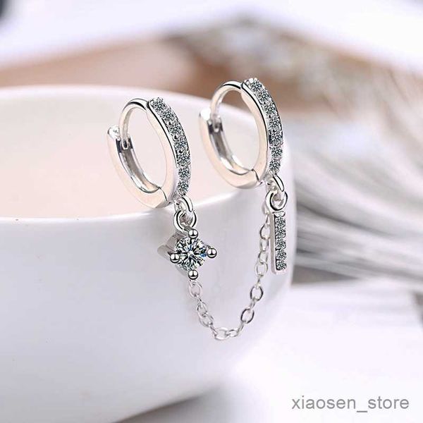 stud women's double ear hole hoop earrings hoops connected with chain crystal stud charming earring jewelry r230628, Golden;silver
stud women's double ear hole hoop earrings hoops connected with chain crystal stud charming earring jewelry r230628, Golden;silver