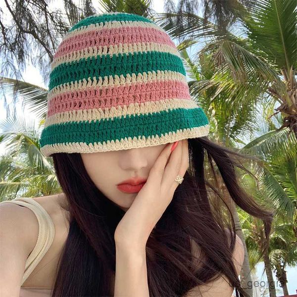 caps contrasting color striped bucket hats women summer hollow breathable versatile cotton thread basin cap sweet knit hat r230628, Blue;gray
caps contrasting color striped bucket hats women summer hollow breathable versatile cotton thread basin cap sweet knit hat r230628, Blue;gray