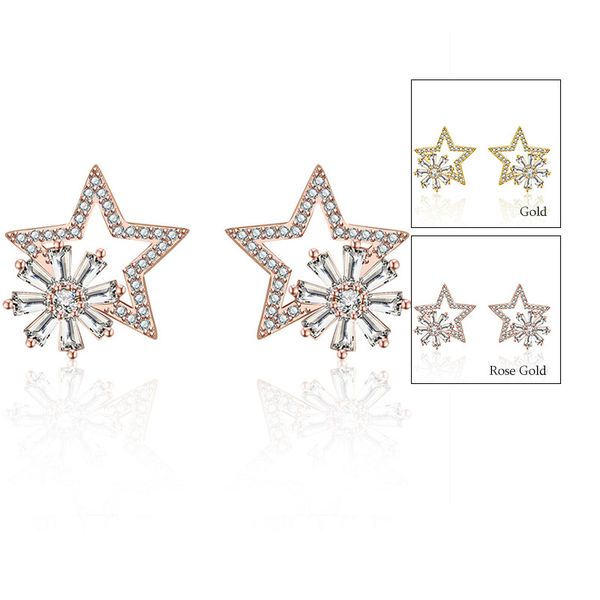 brilliant cz diamond star flower stud earrings 18k gold/rose gold plated silver ear studs earring jewelry for women, Golden;silver
brilliant cz diamond star flower stud earrings 18k gold/rose gold plated silver ear studs earring jewelry for women, Golden;silver