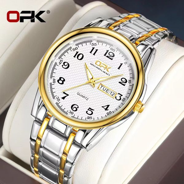 opkmen's business simple quartz watch double calendar waterproof men's watch 40mm, Slivery;brown
opkmen's business simple quartz watch double calendar waterproof men's watch 40mm, Slivery;brown