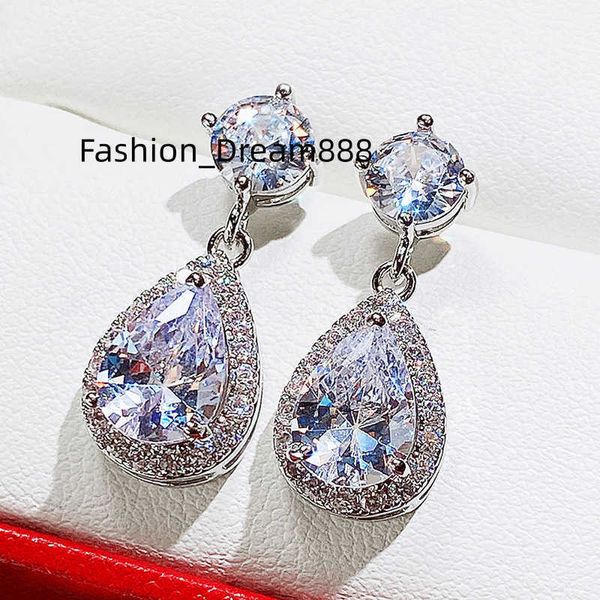 luxurious elegant delicate drop crystal earrings brass zirconia colorful women's drop dangle earrings, Silver
luxurious elegant delicate drop crystal earrings brass zirconia colorful women's drop dangle earrings, Silver