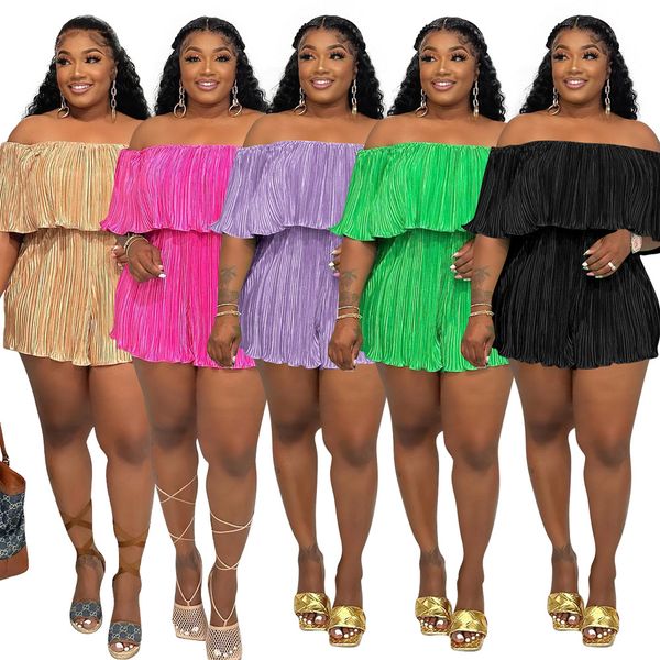2023 designer women's rompers s-2xl casual streetwear bodysuit summer y2k playsuit solid womens clothing off shoulder ruffles hem overa, Black;white
2023 designer women's rompers s-2xl casual streetwear bodysuit summer y2k playsuit solid womens clothing off shoulder ruffles hem overa, Black;white