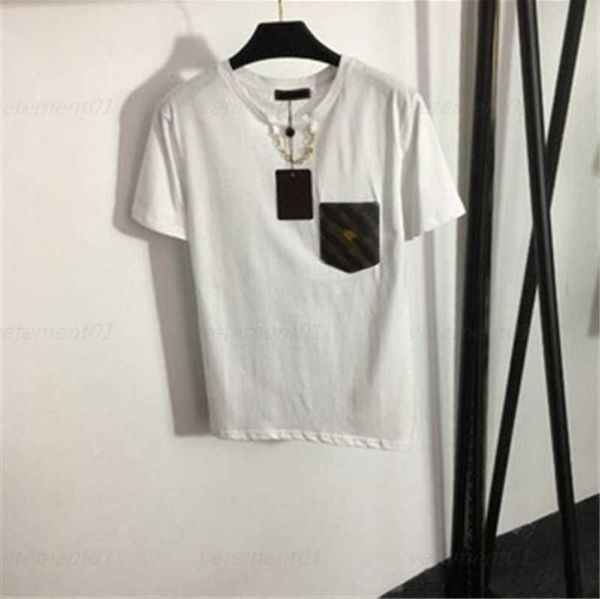 designer t shirt women crop chain decoration leather pockets fashion casual short-sleeved tshirt summer womens clothes 0607, White
designer t shirt women crop chain decoration leather pockets fashion casual short-sleeved tshirt summer womens clothes 0607, White