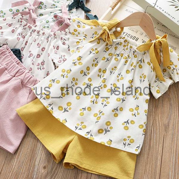t-shirts casual girls clothing sets summer kids clothing sets sleeveless floral t-shirt shorts pants 2pcs suit bow children girl suit x0628, Blue
t-shirts casual girls clothing sets summer kids clothing sets sleeveless floral t-shirt shorts pants 2pcs suit bow children girl suit x0628, Blue