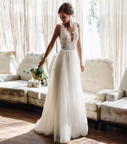 2021 aline beach wedding dresses summer boho bride dress with detachable train backless appliques tulle wedding gowns plus size f5308347, White
2021 aline beach wedding dresses summer boho bride dress with detachable train backless appliques tulle wedding gowns plus size f5308347, White