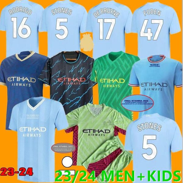 22 23 24 haaland soccer jerseys grealish sterling mans cities mahrez fans player version de bruyne foden football shirt kids kit sets, White;black
22 23 24 haaland soccer jerseys grealish sterling mans cities mahrez fans player version de bruyne foden football shirt kids kit sets, White;black