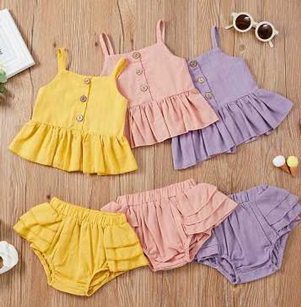 t-shirts 1-5years girls summer two piece set fashion solid color button suspender and ruffles short pants x0628, Blue
t-shirts 1-5years girls summer two piece set fashion solid color button suspender and ruffles short pants x0628, Blue