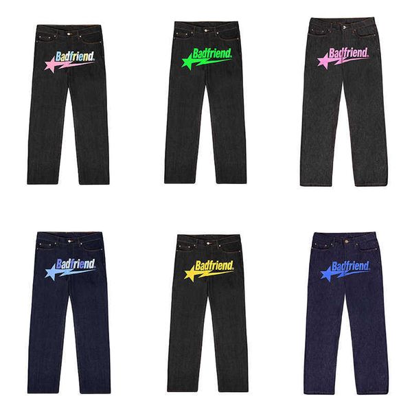 2023 designer mens jeans university y2k badfriend hip hop letter printed black pants men women fashion casual rock wide foot baggy trouser s, Blue
2023 designer mens jeans university y2k badfriend hip hop letter printed black pants men women fashion casual rock wide foot baggy trouser s, Blue