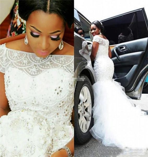 african plus size mermaid wedding dresses bateau beaded pearls sheer bateau neck wedding gowns with cap sleeves bridal dress3239635, White
african plus size mermaid wedding dresses bateau beaded pearls sheer bateau neck wedding gowns with cap sleeves bridal dress3239635, White