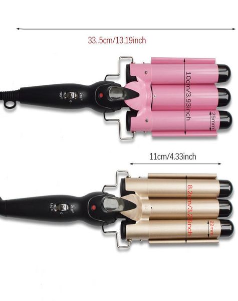 professional ceramic triple 3 barrel hair wave waver styling tools digital salon curling iron curler wand hair styler2185753, Black
professional ceramic triple 3 barrel hair wave waver styling tools digital salon curling iron curler wand hair styler2185753, Black