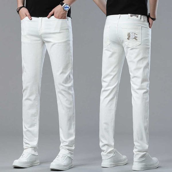 men's jeans designer spring/summer new for light luxury korean edition thin elastic feet slim fit cotton bullet anti stain white b pare, Blue
men's jeans designer spring/summer new for light luxury korean edition thin elastic feet slim fit cotton bullet anti stain white b pare, Blue