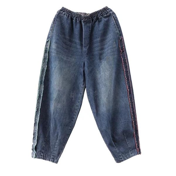 jeans 2022 autumn arts style women elastic waist side stripe loose vintage jeans allmatched casual cotton denim harem pants c507, Blue
jeans 2022 autumn arts style women elastic waist side stripe loose vintage jeans allmatched casual cotton denim harem pants c507, Blue