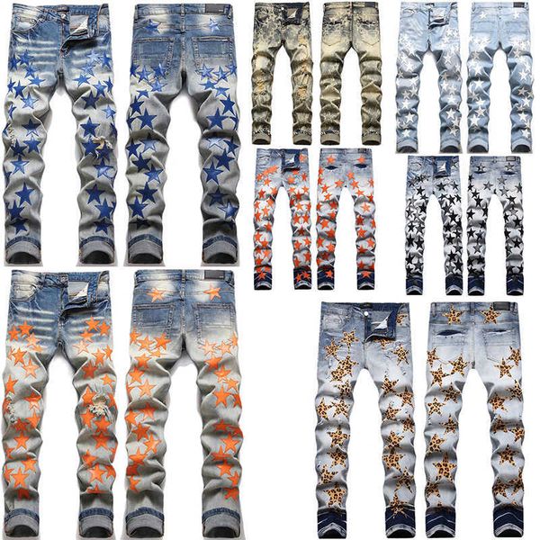 amirs designer mens jeans high street hole star patch men's womens embroidery panel trousers stretch slim-fit pants size 29/30/31/32/33, Blue
amirs designer mens jeans high street hole star patch men's womens embroidery panel trousers stretch slim-fit pants size 29/30/31/32/33, Blue