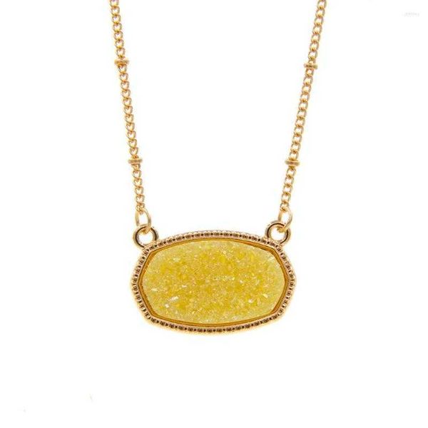 fashion pendant necklaces resin oval druzy necklace gold color chain drusy hexagon style luxury designer brand fashion jewelry for women, Silver
fashion pendant necklaces resin oval druzy necklace gold color chain drusy hexagon style luxury designer brand fashion jewelry for women, Silver