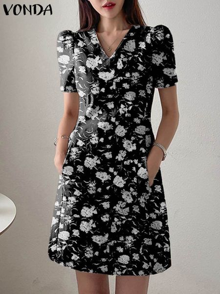 basic casual dresses vonda summer mini dress women vintage puff sleeve party sundress vneck pockets printed vestido loose robe 230627, Black;gray
basic casual dresses vonda summer mini dress women vintage puff sleeve party sundress vneck pockets printed vestido loose robe 230627, Black;gray