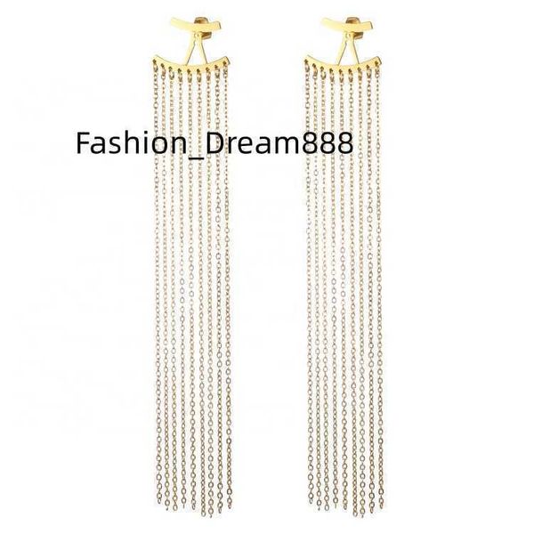 18k gold plated stainless steel jewelry long tassels dangle drop earrings e5300, Silver
18k gold plated stainless steel jewelry long tassels dangle drop earrings e5300, Silver