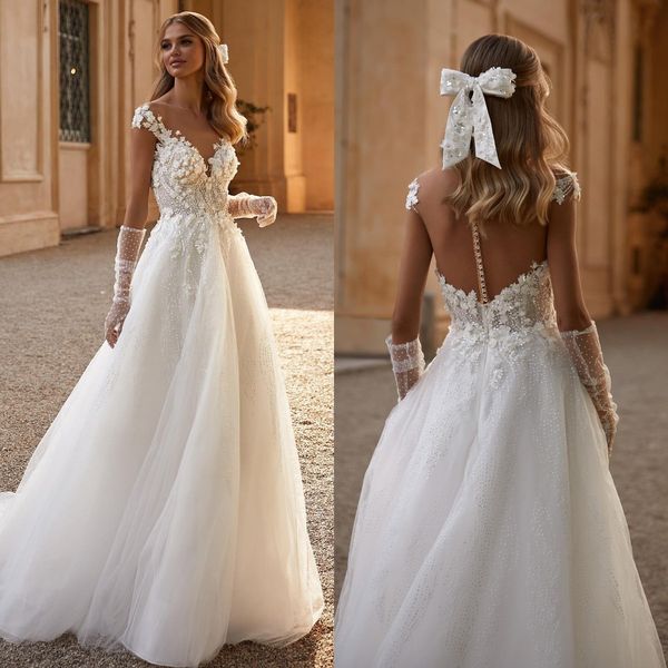 milla nova boho a line wedding dresses for bride illusion back v neck beads lace wedding dress designer bridal gowns sweep train, White
milla nova boho a line wedding dresses for bride illusion back v neck beads lace wedding dress designer bridal gowns sweep train, White
