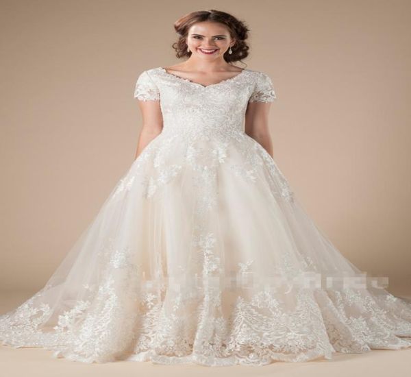 aline lace tulle vintage modest wedding dresses with short sleeves appliques formal country western lds wedding dresses temple br2095071, White
aline lace tulle vintage modest wedding dresses with short sleeves appliques formal country western lds wedding dresses temple br2095071, White