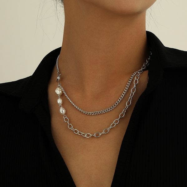 stylish style beveled diamond cross necklace, personality punk reflective pearl necklace niche design necklace designer jewlery hand-made de, Silver
stylish style beveled diamond cross necklace, personality punk reflective pearl necklace niche design necklace designer jewlery hand-made de, Silver