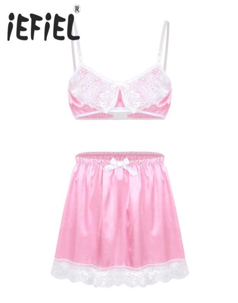 mens smooth satin lace sissy lingerie set adjustable spaghetti shoulder straps bra with elastic waistband short skirt ly14784015, Red;black
mens smooth satin lace sissy lingerie set adjustable spaghetti shoulder straps bra with elastic waistband short skirt ly14784015, Red;black