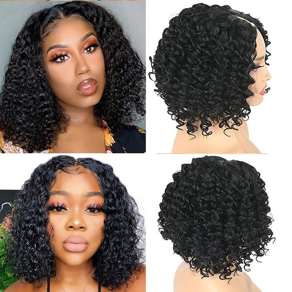 curly u part bob wig for black women glueless wig 16inch short black curly u part hair for women daily use, Black;brown
curly u part bob wig for black women glueless wig 16inch short black curly u part hair for women daily use, Black;brown