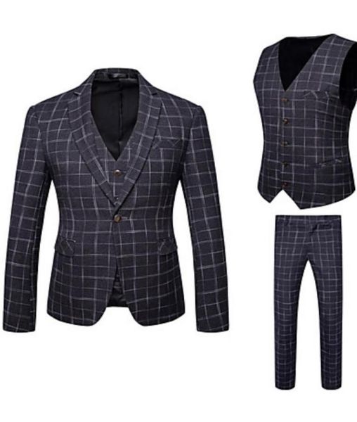 2019 black check suits men fashion wedding tuxedos 3 pieces jacketvestpants formal business custom made blazer2762373, Black;gray
2019 black check suits men fashion wedding tuxedos 3 pieces jacketvestpants formal business custom made blazer2762373, Black;gray
