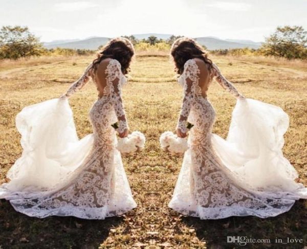 romantic lace white wedding dresses mermaid illusion long sleeves backless appliqued long western country bridal gowns9725661
romantic lace white wedding dresses mermaid illusion long sleeves backless appliqued long western country bridal gowns9725661