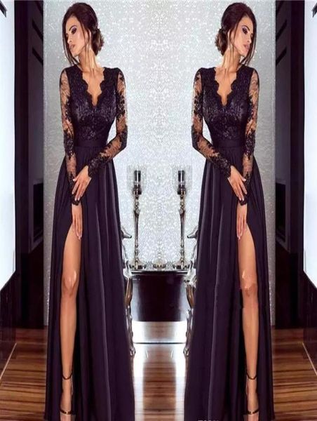 sheer long sleeve lace african prom dresses v neck formal party gowns high side split celebrity prom dresses vestido de2638973, Black
sheer long sleeve lace african prom dresses v neck formal party gowns high side split celebrity prom dresses vestido de2638973, Black