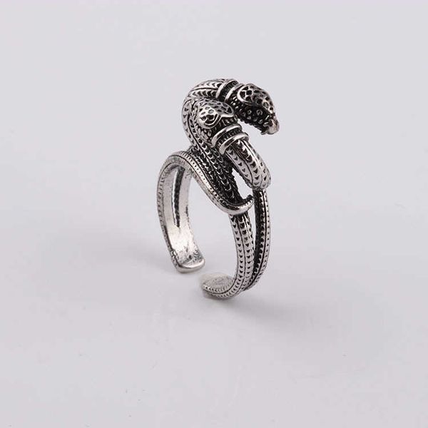 2023 gu jia's new double snake head wrapping made of old rings for men and women couples matching ring meng yu jewelry, Silver
2023 gu jia's new double snake head wrapping made of old rings for men and women couples matching ring meng yu jewelry, Silver